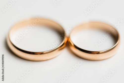 Gold wedding rings. Symbol of matrimony