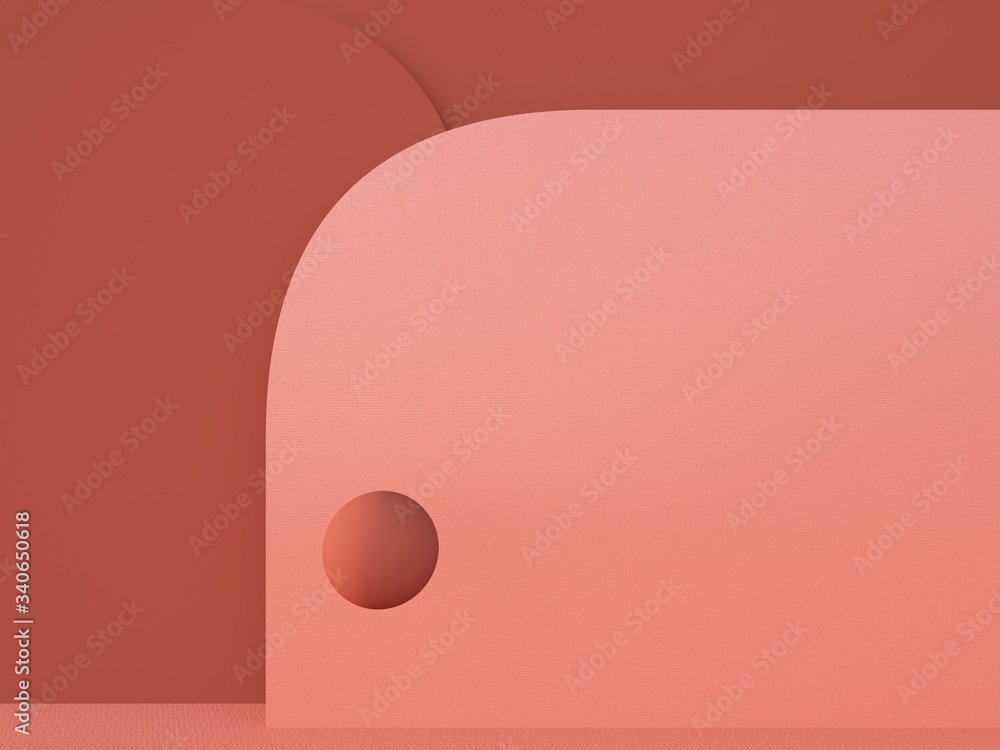 3d rendering of  modern abstract shapes in pastel background