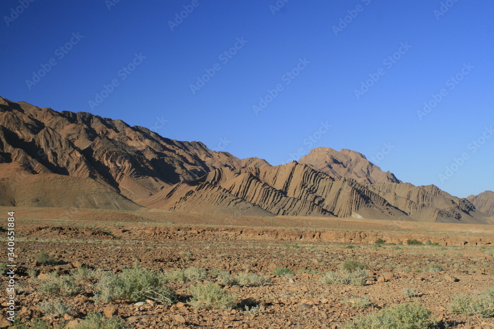 Chaine de montagne désert maroc
