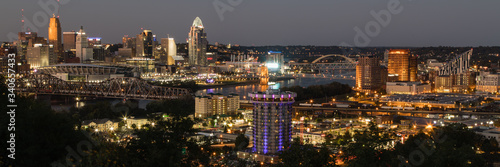 Wallpaper Mural The Cincinnati, Ohio and covington, Kentucky skylines along the waterfront of the Ohio River Torontodigital.ca