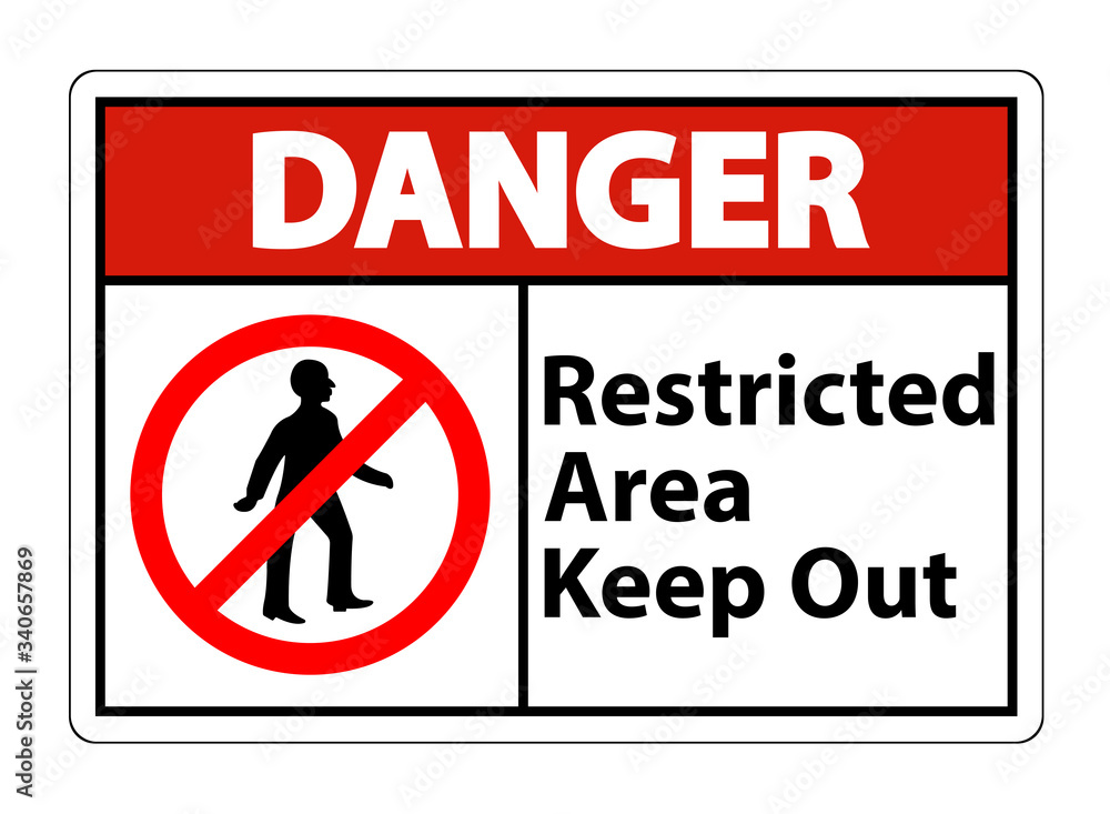 Restricted Area Keep Out Symbol Sign On White Background Restricted Area Keep Out Symbol Sign On White Background