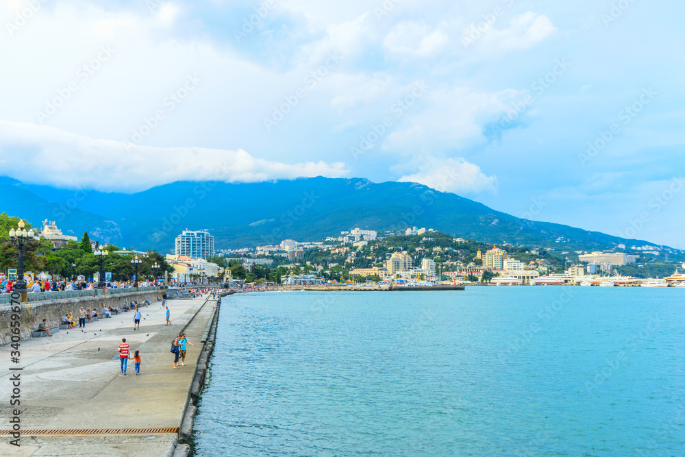 Sea shore in Yalta, in the Crimea
