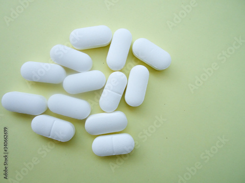 pills on light background