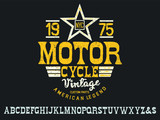 Motorcycle club community logo design.Decorative  font. Letters, Numbers and Symbols. Vector Illustration.