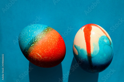 Easter eggs on paper