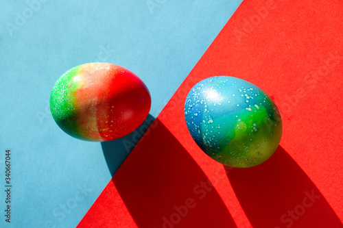 Easter eggs on paper