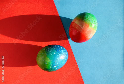 Easter eggs on paper