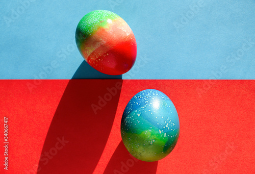 Easter eggs on paper