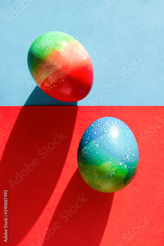 Easter eggs on paper