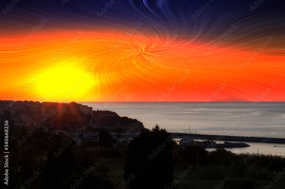 Twirl effect Tropea sunset