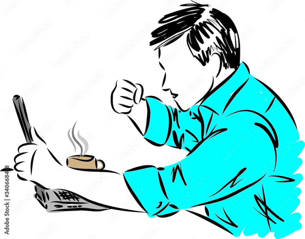 angry man with laptop computer vector illustration angry man with laptop computer vector illustration