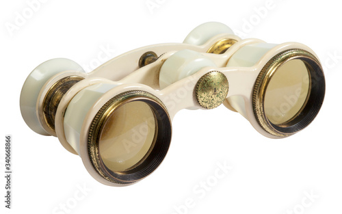 Opera glasses. Theater binoculars isolated on a white background. Eras of the USSR