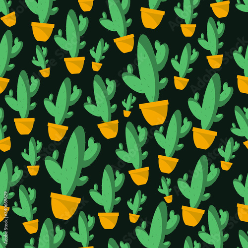 Vector cactus pattern. Seamless repeated pattern can be used for wallpaper  pattern  backdrop  surface textures.