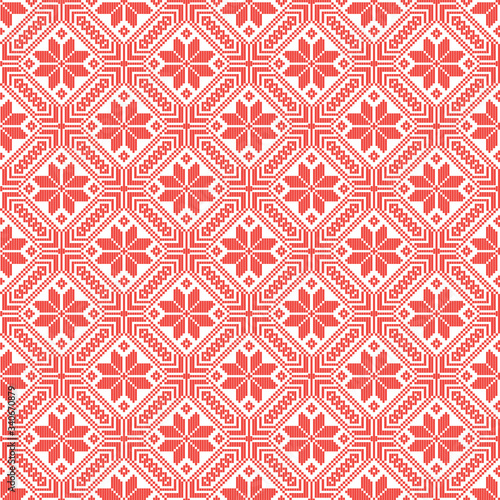 Seamless pattern of Slavic ornament