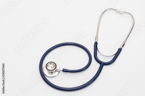 Medical stethoscope on a white background