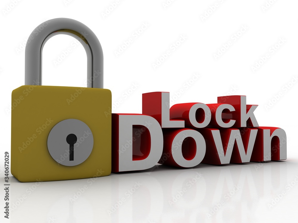 3d render Corona virus effected compete lock down in india