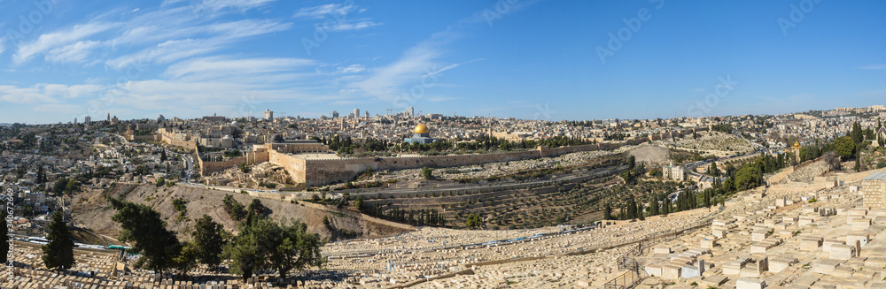 Panorama of the Old City in Jerusalem.