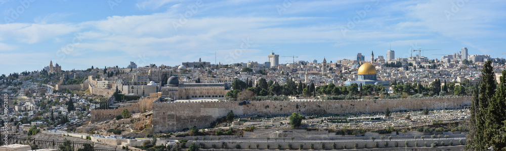 Panorama of the Old City in Jerusalem.