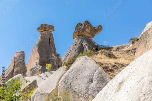 Cappadocia in Turkey with the three beautiful volcanic formation, three beautiful Cappadocia , Turkey.