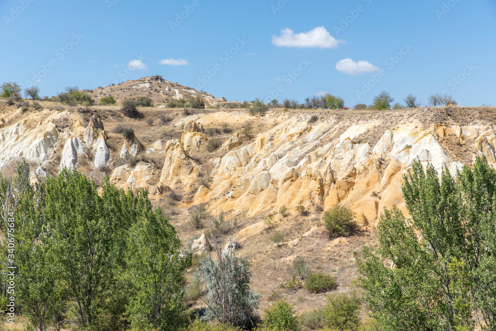 Fototapeta premium Cappadocia in Turkey with the three beautiful volcanic formation, three beautiful Cappadocia , Turkey.