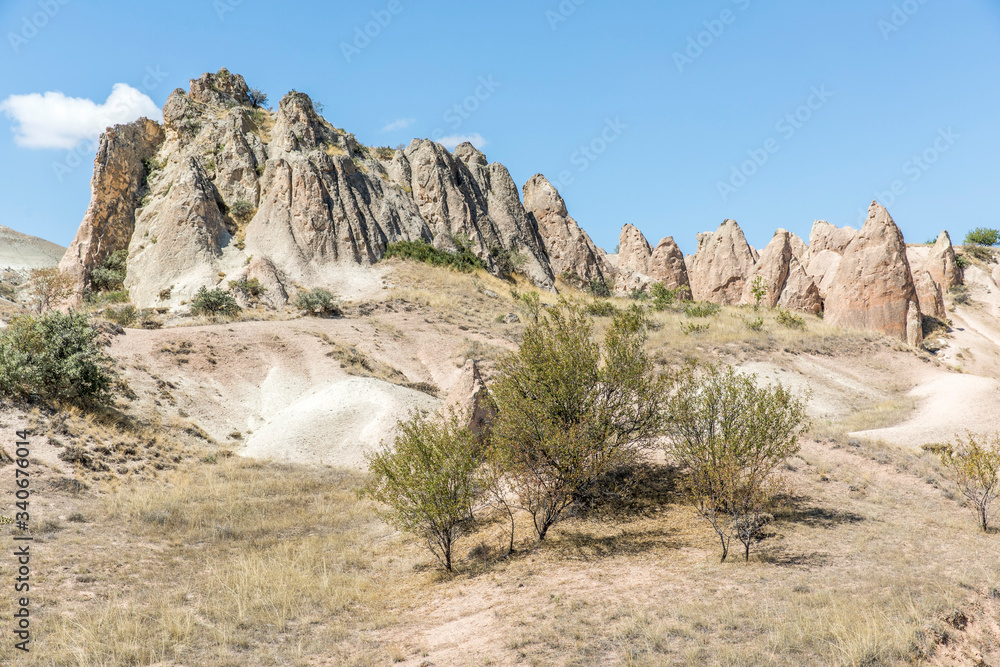 Fototapeta premium Cappadocia in Turkey with the three beautiful volcanic formation, three beautiful Cappadocia , Turkey.