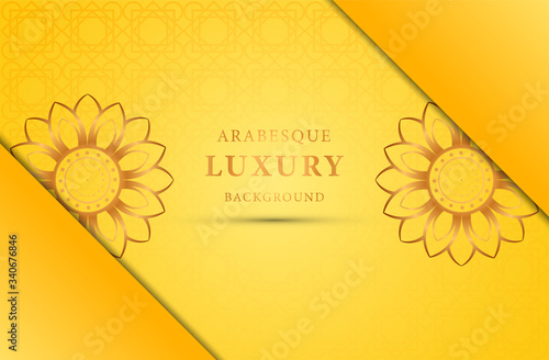 golden luxury background, Islamic background, mandala background photo