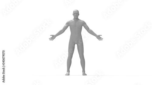 3D rendering of a human being anatomy full standing male man isolated