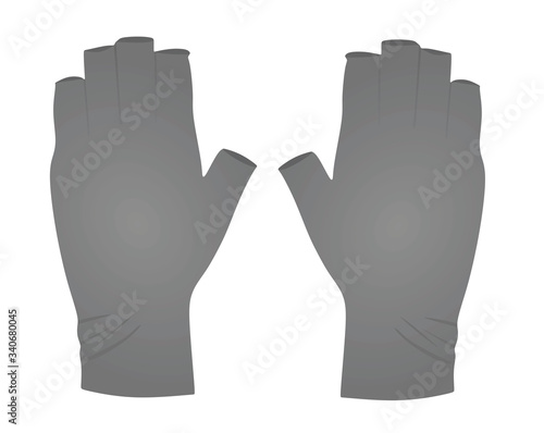 Grey wristband gloves. vector illustration