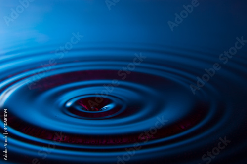 drop falling into blue calm water
