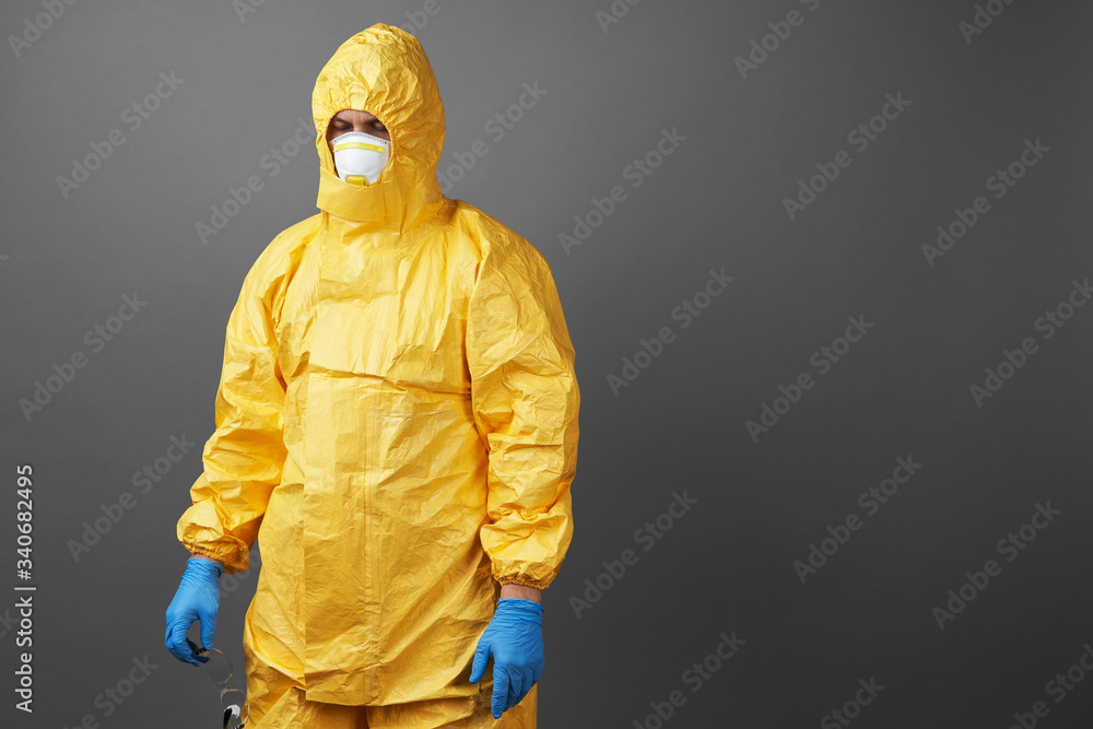 Coronavirus protection suit. Doctor in protective suit Coronavirus protection suit. Doctor in protective suit