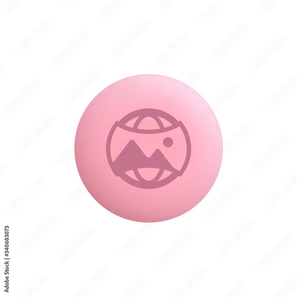 Fototapeta premium Camera Sphere - Modern App Button