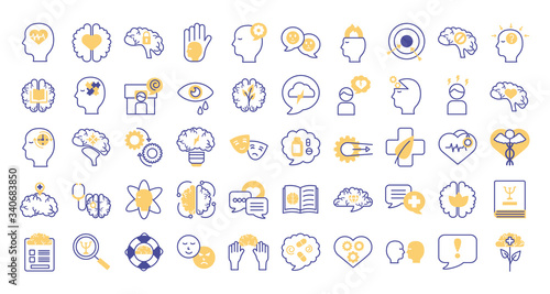 bundle of mental health set icons