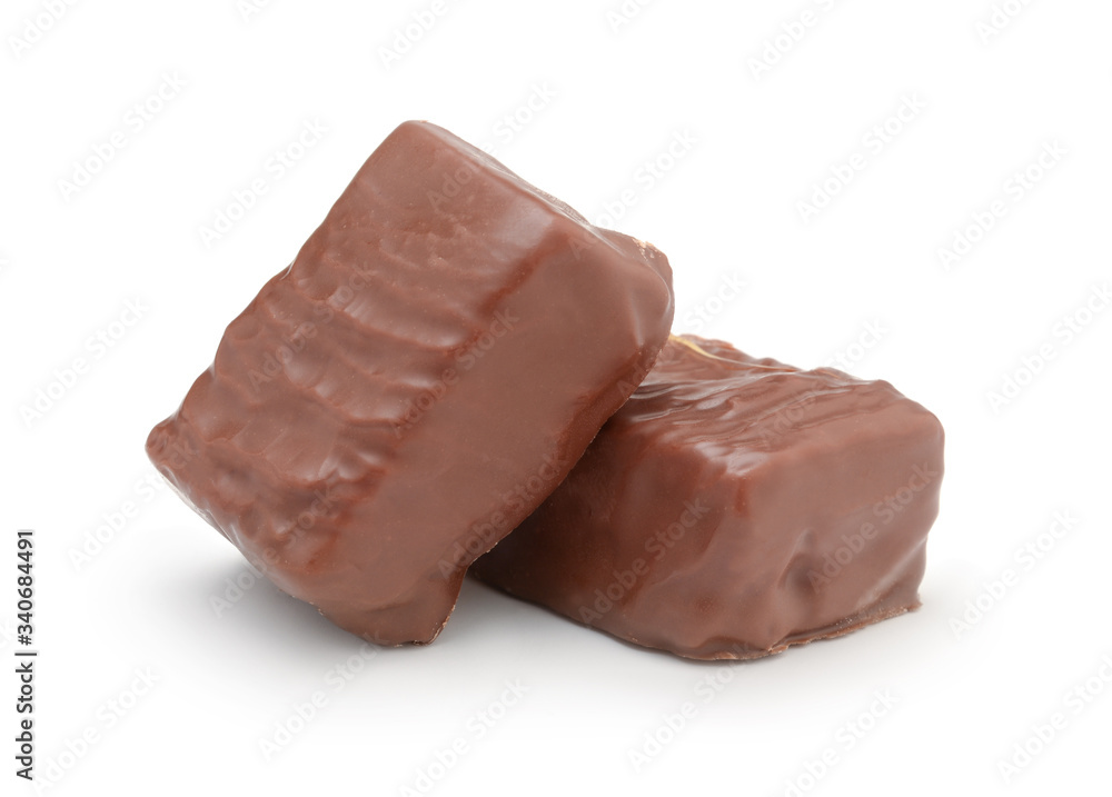 Chocolate bars isolated on white. Chocolate bars isolated on white.