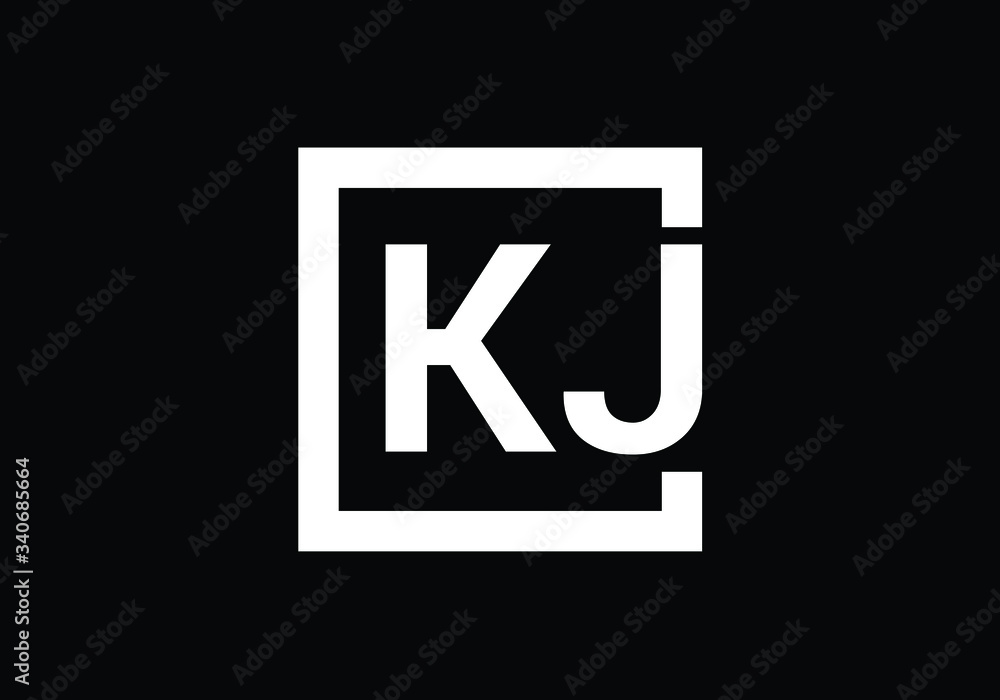 Initial Monogram Letter K J Logo Design Vector Template. KJ Letter Logo Design Initial Monogram Letter K J Logo Design Vector Template. KJ Letter Logo Design