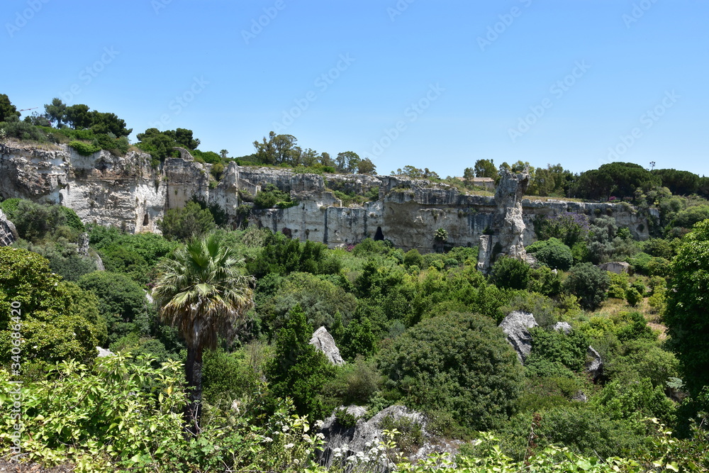 Les latomies du parc archéologique Neapolis à Syracuse en Sicile
