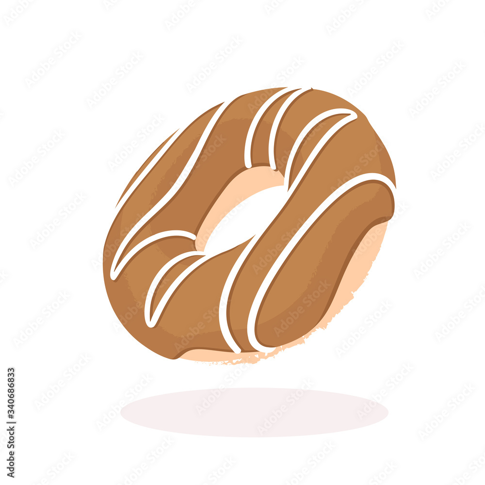 Donut with chocolate icing isolated on a white background Donut with chocolate icing isolated on a white background