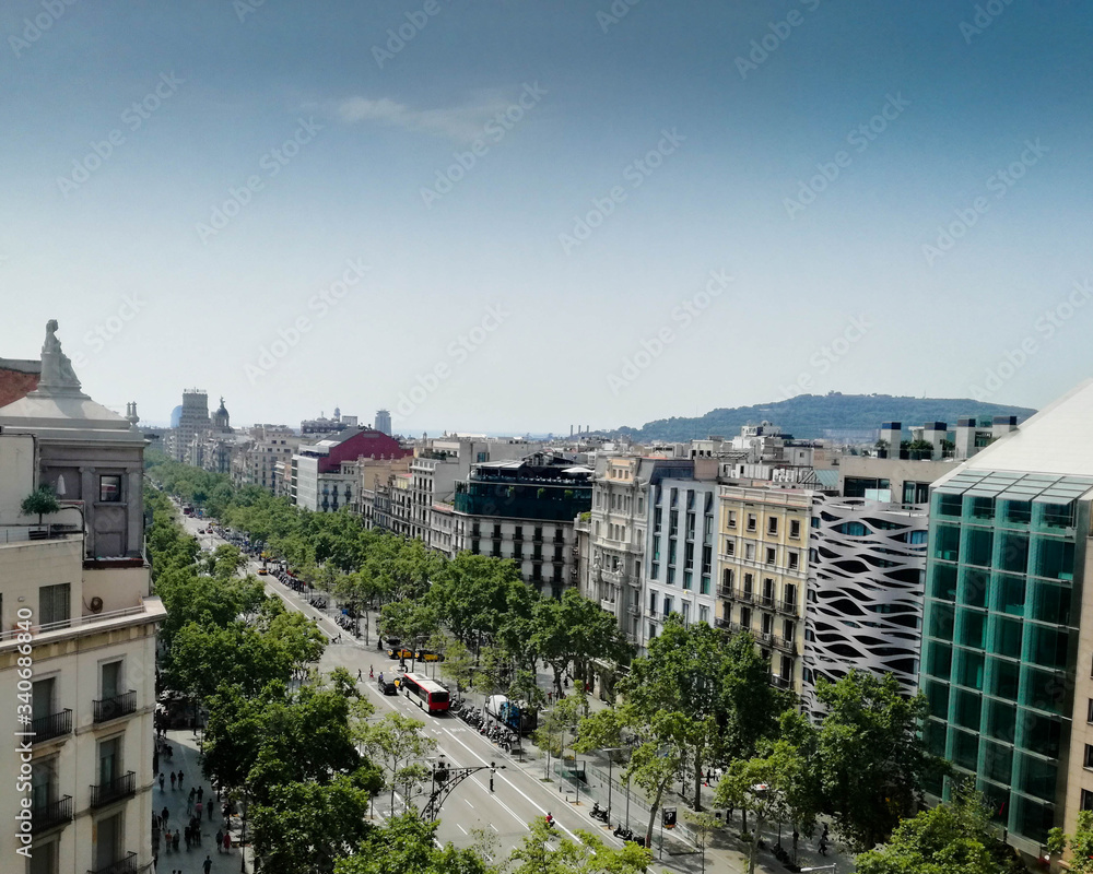 Vista aèrea del Passeig de Gràcia en Barcelona