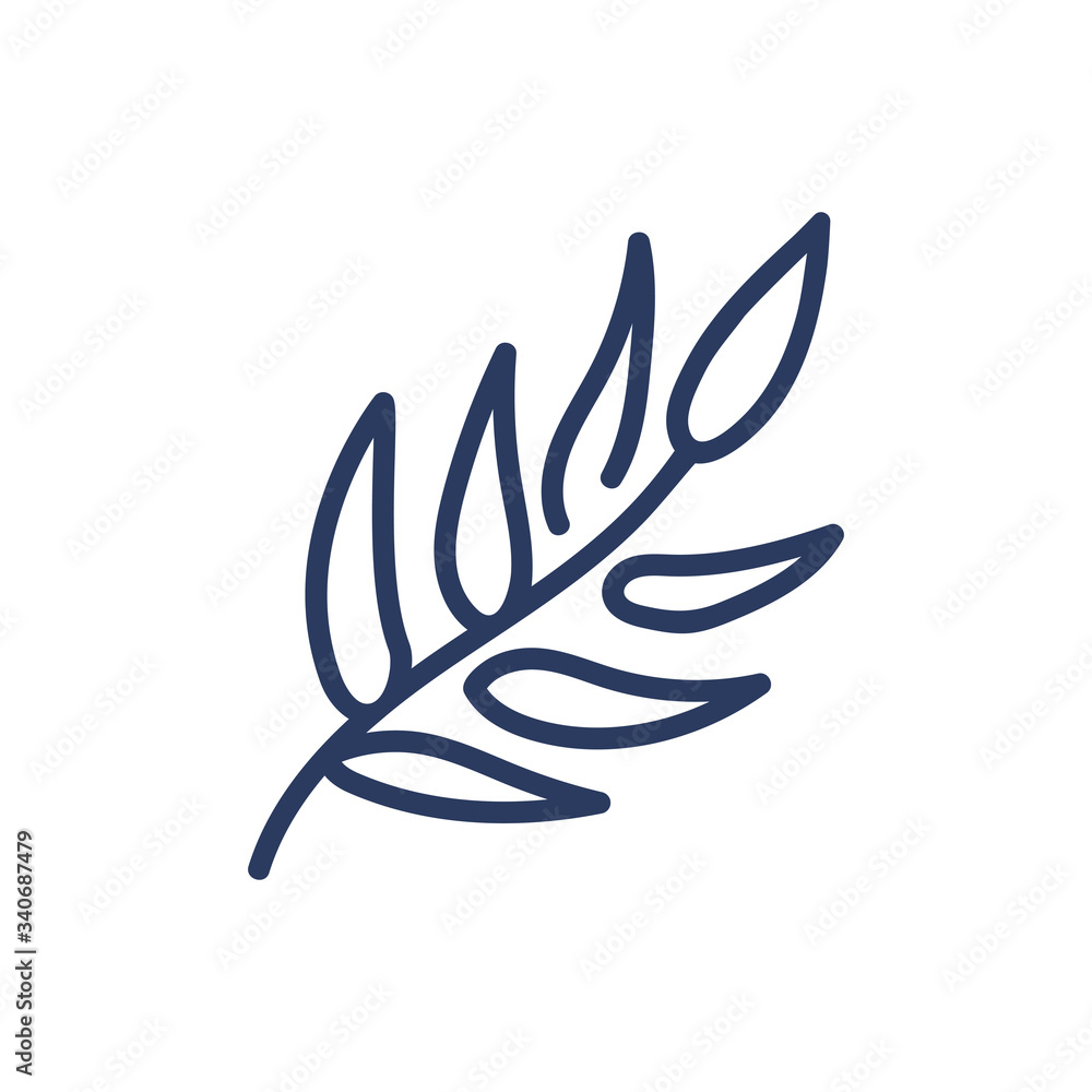 Coffee branch thin line icon. Plant, leaf, tea, organic food isolated outline sign. Agriculture concept. Vector illustration symbol element for web design and apps Coffee branch thin line icon. Plant, leaf, tea, organic food isolated outline sign. Agriculture concept. Vector illustration symbol element for web design and apps