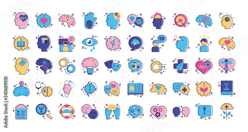 bundle of mental health set icons
