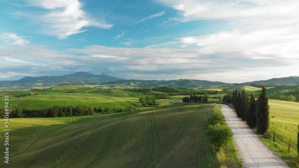 Amazing Italy aerial landscape, typical tuscany aerial landscape. Aerial video over amazing Tuscany landscape, with winding road with cypresses.
Amazing Italy aerial landscape, typical tuscany aerial landscape. Aerial video over amazing Tuscany landscape, with winding road with cypresses.