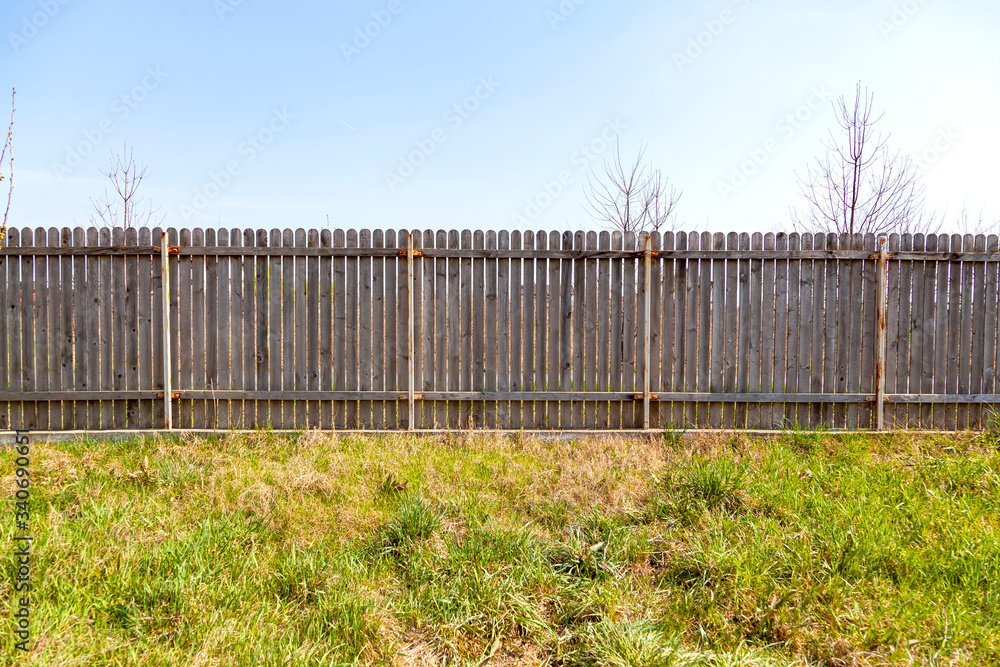Old wooden fence at the countryside