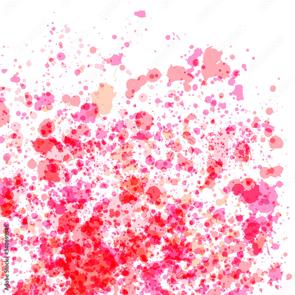 Pink watercolor spatters texture background