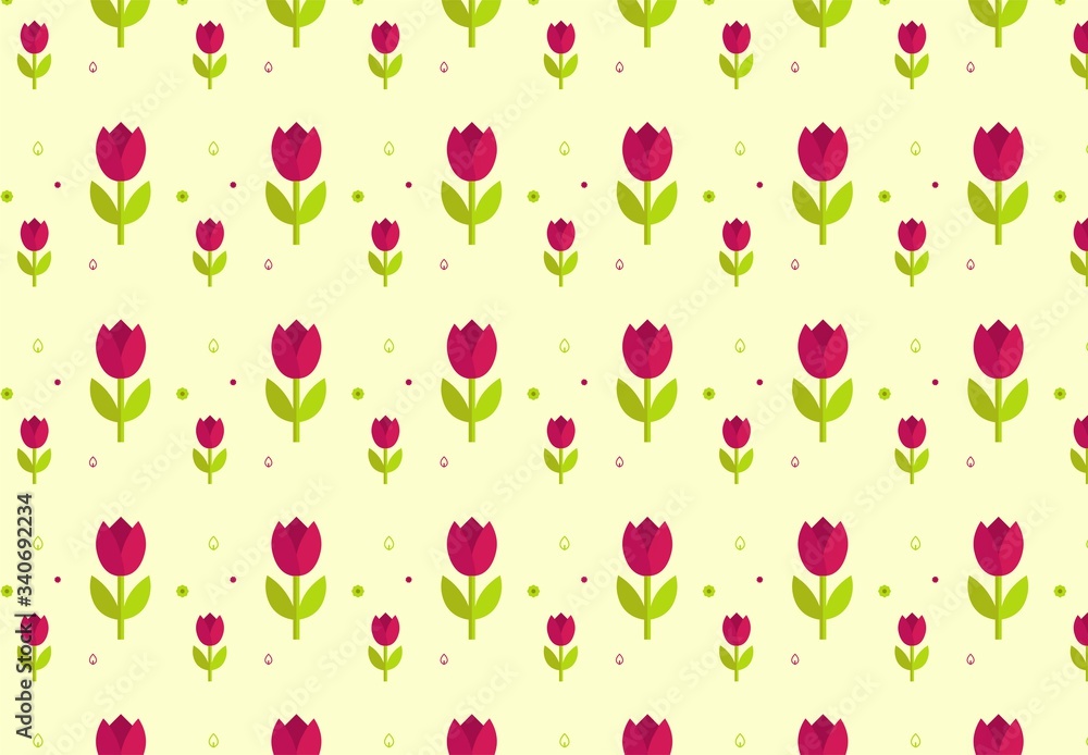 Tulip seamless pattern. Flower design vector 