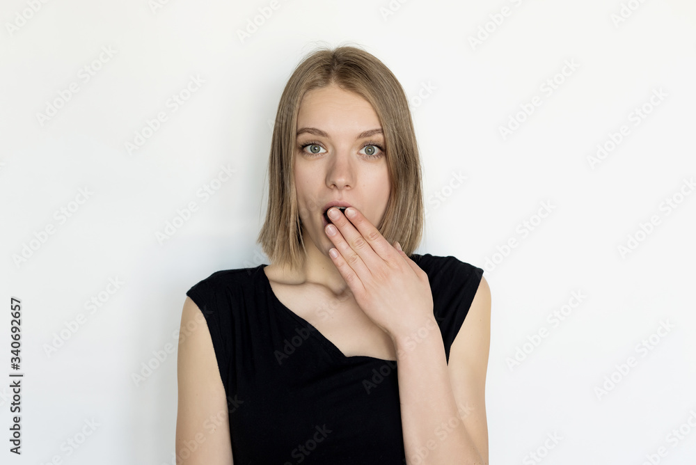 Young beautiful woman with short hair Young beautiful woman with short hair