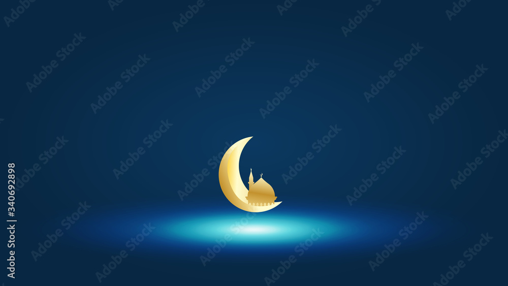 Golden star and moon. Greeting card, banner or invitation for muslim holly month Ramadan Kareem. Ramadan Kareem Design Background. Golden star and moon. Greeting card, banner or invitation for muslim holly month Ramadan Kareem. Ramadan Kareem Design Background.