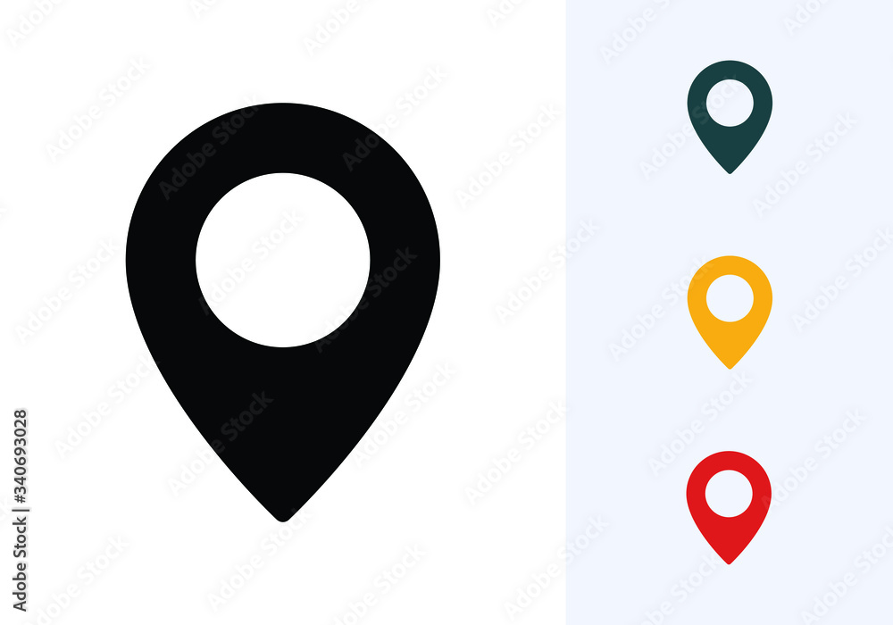 Location icon vector. Pin sign, Navigation map, GPS, direction, place, compass, contact, search concept. Flat style for graphic design, logo, Web, UI, mobile app Location icon vector. Pin sign, Navigation map, GPS, direction, place, compass, contact, search concept. Flat style for graphic design, logo, Web, UI, mobile app