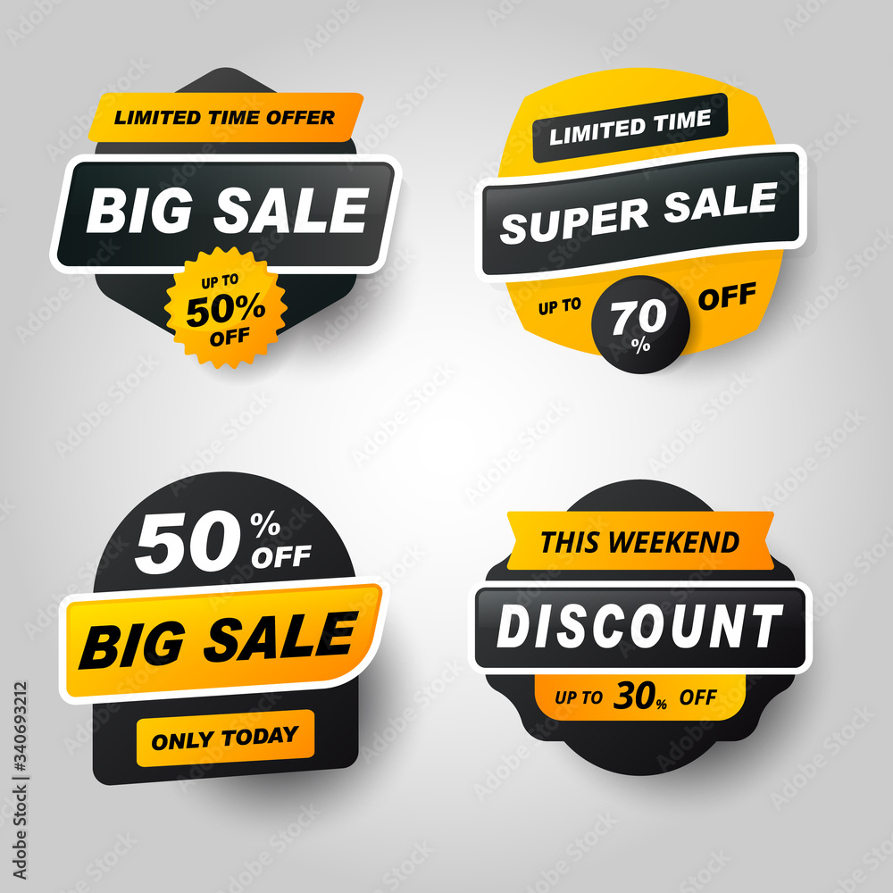 Sale - creative banner set vector illustration.concept discount promotion layout on white background Sale - creative banner set vector illustration.concept discount promotion layout on white background