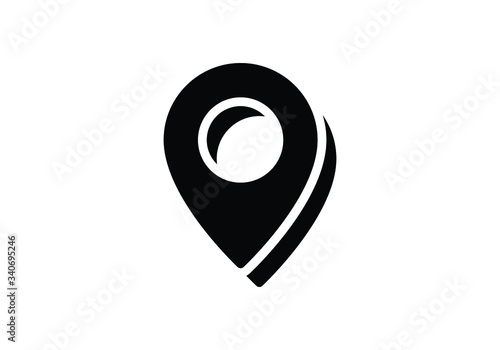 Location icon vector. Pin sign, Navigation map, GPS, direction, place, compass, contact, search concept. Flat style for graphic design, logo, Web, UI, mobile app