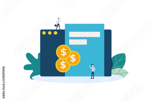 Online invoice concept illustration concept for web landing page template, banner, and presentation