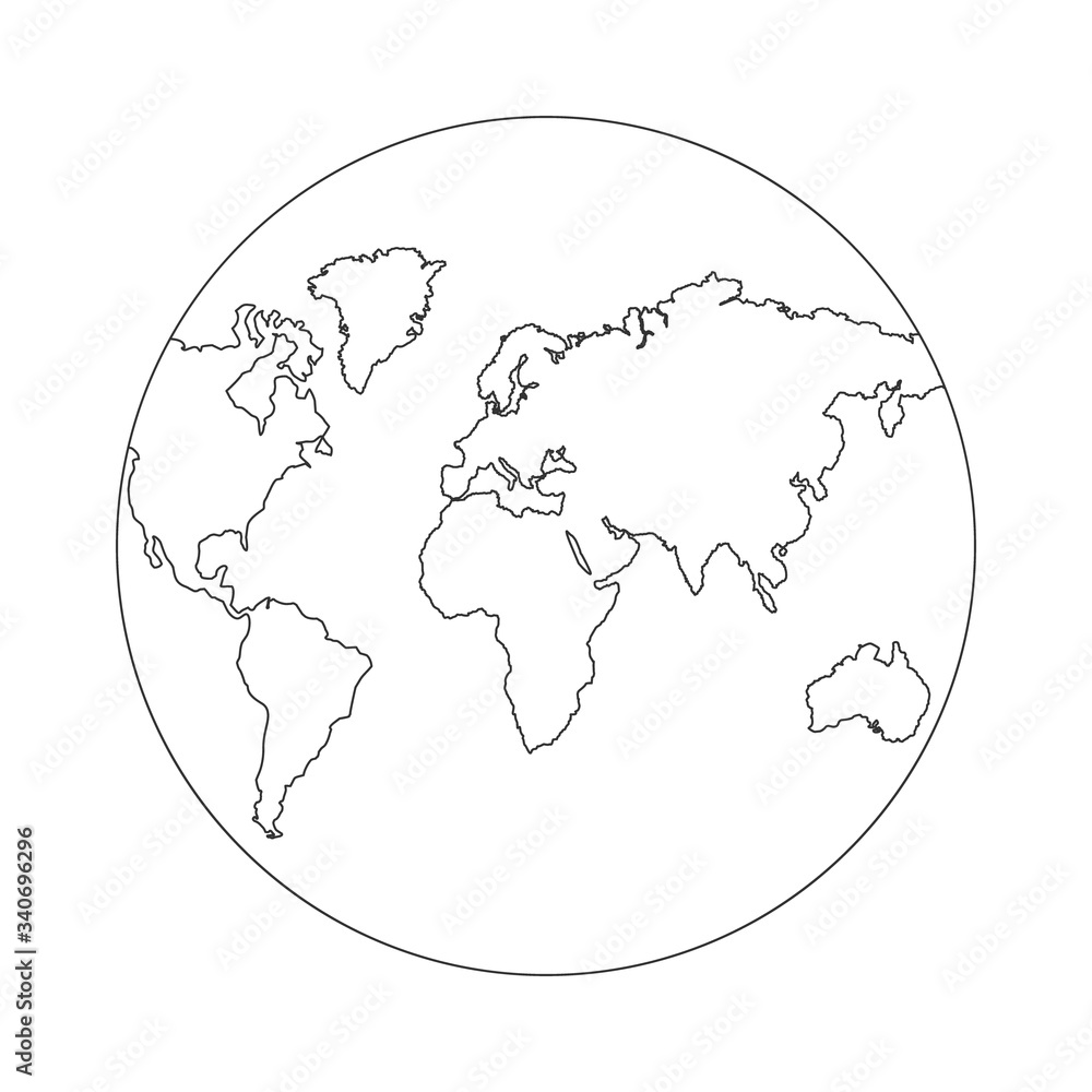 Continuous Earth line drawing stock vector illustration isolated on white background